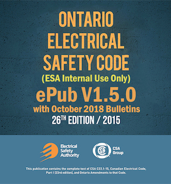 ESA Internal Ontario Electrical Safety Code v1.5.0 with 2018 October Bulletins