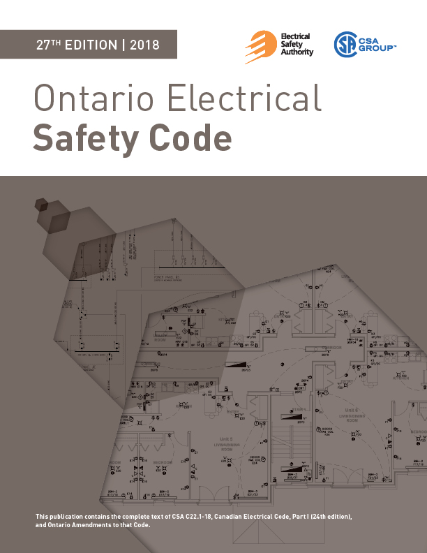 ESA internal Ontario Electrical Safety Code (OESC) 27th Edition – 2018